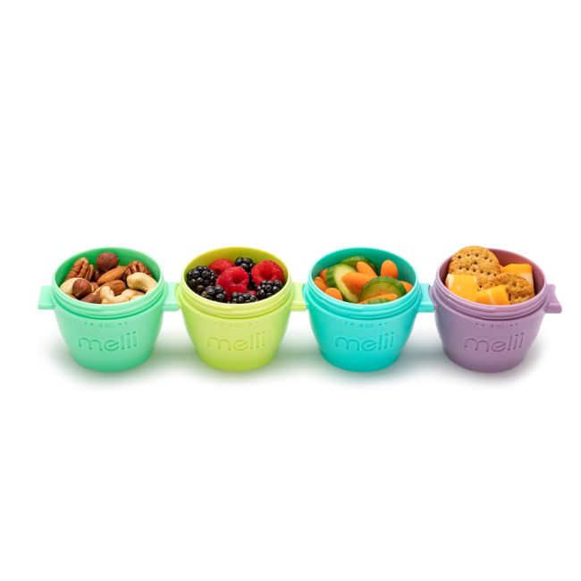 SET 4 RECIPIENTE SILICON SNAP&GO, MELII, 118 ML VIVML11050