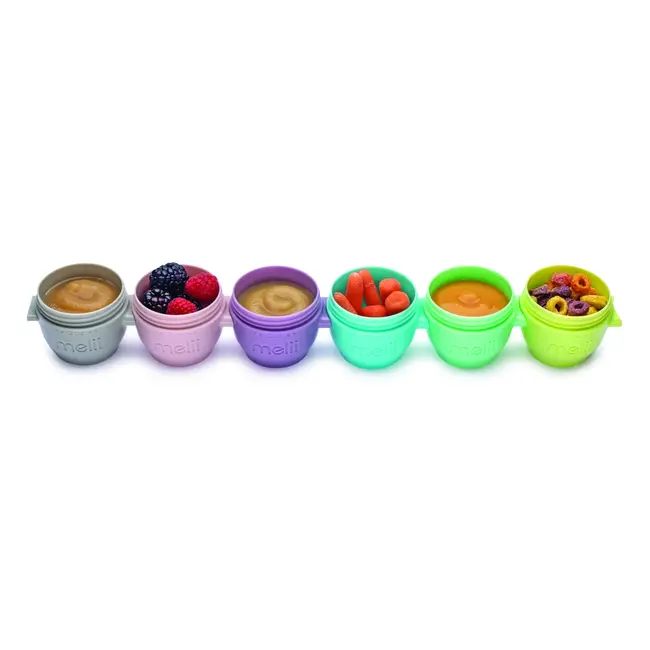 SET 6 RECIPIENTE SILICON SNAP&GO, MELII, 59 ML VIVML11000