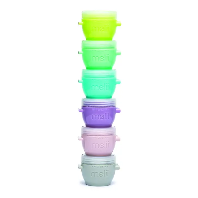SET 6 RECIPIENTE SILICON SNAP&GO, MELII, 59 ML VIVML11000