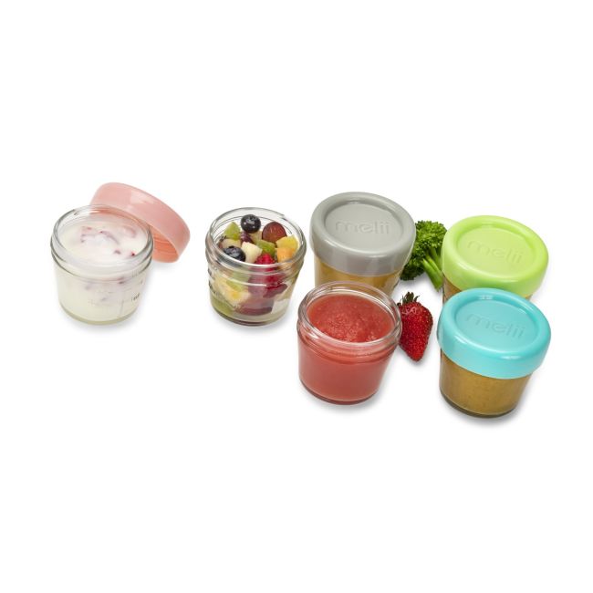 SET 6 RECIPIENTE STICLA PENTRU HRANA BEBE, MELII, 118 ML VIVML16600
