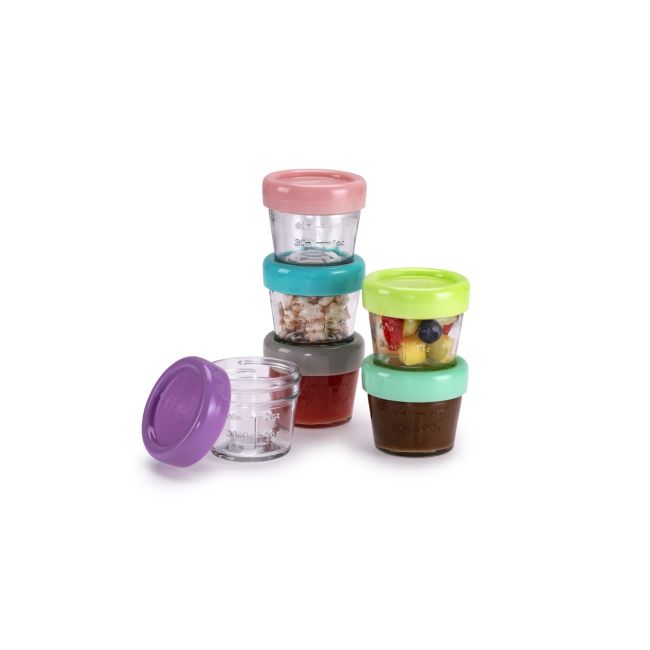 SET 6 RECIPIENTE STICLA PENTRU HRANA BEBE, MELII, 118 ML VIVML16600