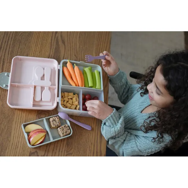 CUTIE PRANZ BENTO 2 NIVELE CU TACAMURI MELII ROZ MOV GRI VIVML21500