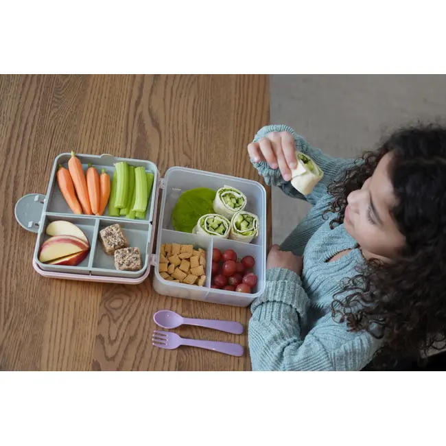 CUTIE PRANZ BENTO 2 NIVELE CU TACAMURI MELII ROZ MOV GRI VIVML21500