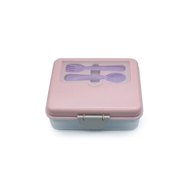 CUTIE PRANZ BENTO 2 NIVELE CU TACAMURI MELII ROZ MOV GRI VIVML21500