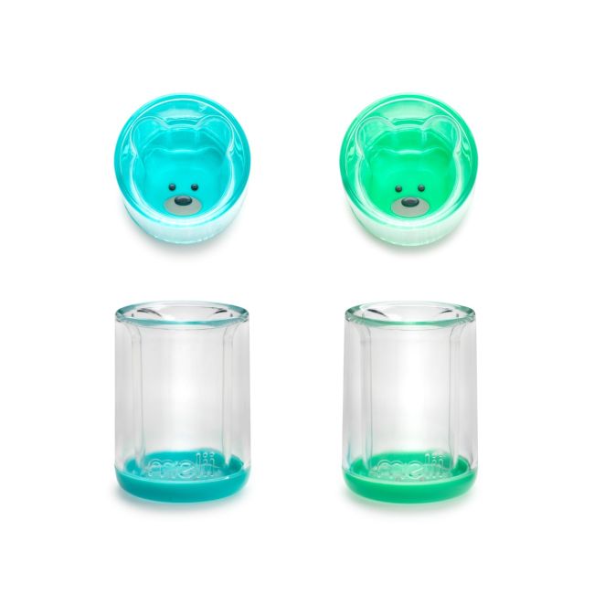 SET 2 PAHARE COPII DESIGN INTERIOR URS, MELII, ALBASTRU&VERDE VIVML13550