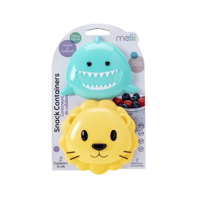 SET 2 RECIPIENTE HRANA BEBE, MELII, MODEL SHARK&LION VIVML14900