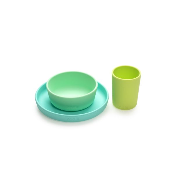 SET 3 RECIPIENTE SILICON HRANA BEBE, MELII, BLUE&LIME&MINT VIVML13600