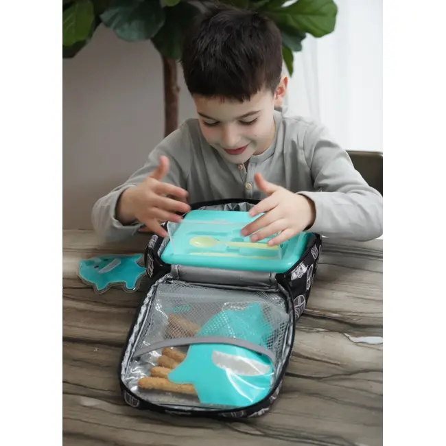 CUTIE PRANZ BENTO 2 NIVELE CU TACAMURI MELII BLUE MINT LIME VIVML21510