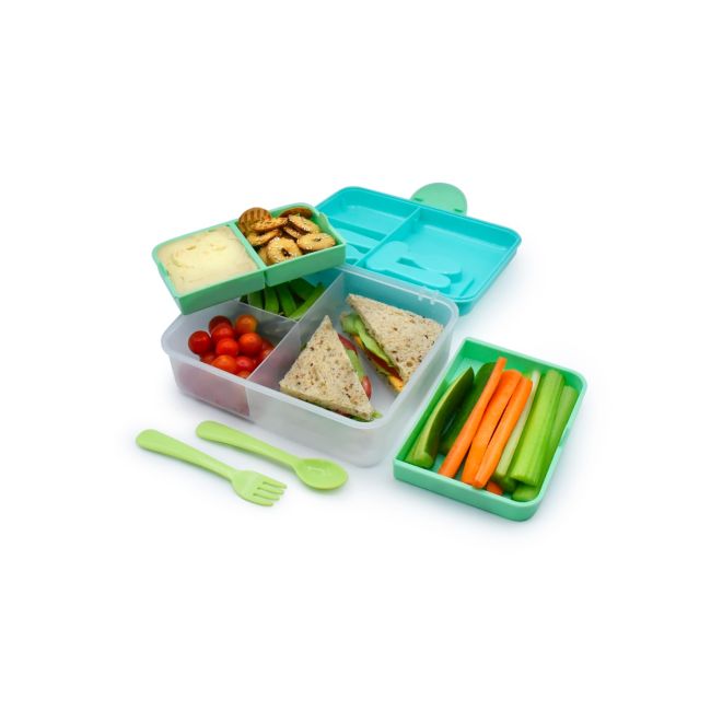 CUTIE PRANZ BENTO 2 NIVELE CU TACAMURI MELII BLUE MINT LIME VIVML21510