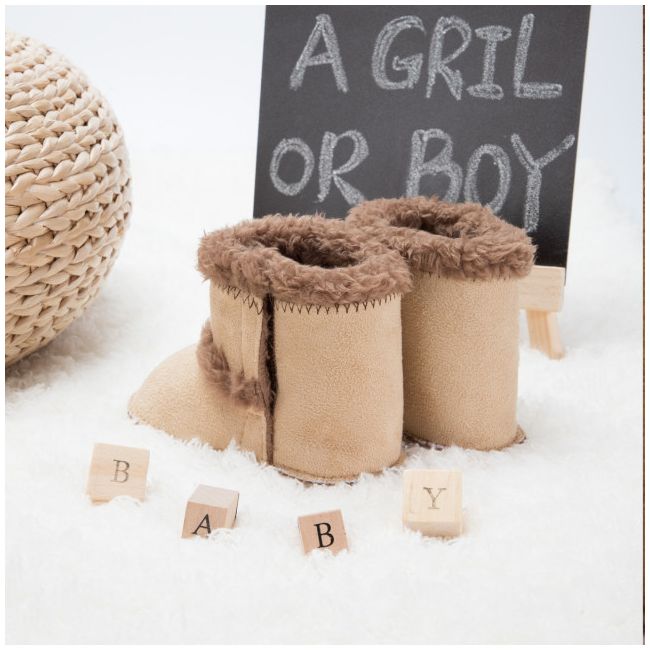 Cizmulite crem imblanite pentru bebelusi - bears chzy2069-2-ci5