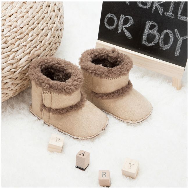 Cizmulite crem imblanite pentru bebelusi - bears chzy2069-2-ci5