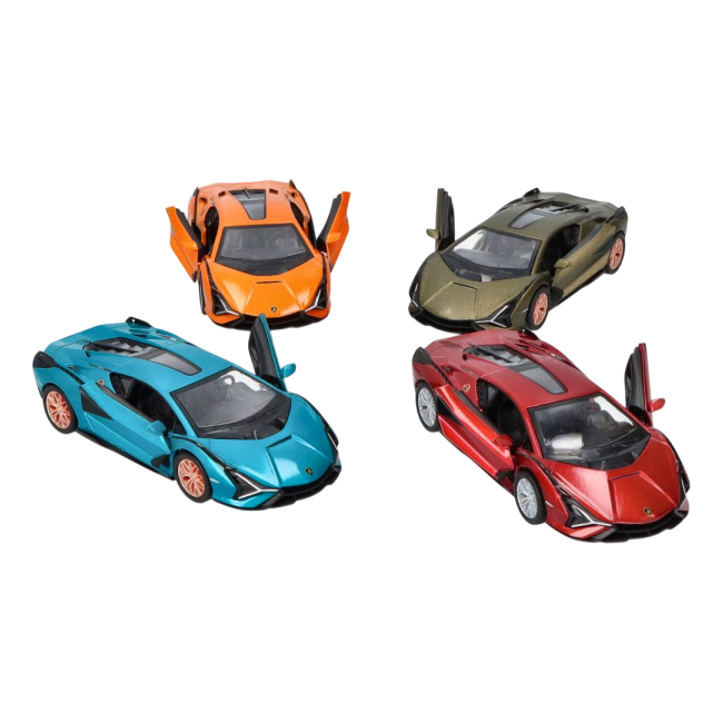 Masinuta lamborghini sián, die-cast, scara 1 la 40, lungime 12.5 cm - okegoki12312