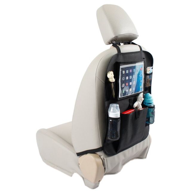 Organizator auto, Petite&Mars, Cu suport pentru tableta, Cu multiple buzunare, Black BYN849900