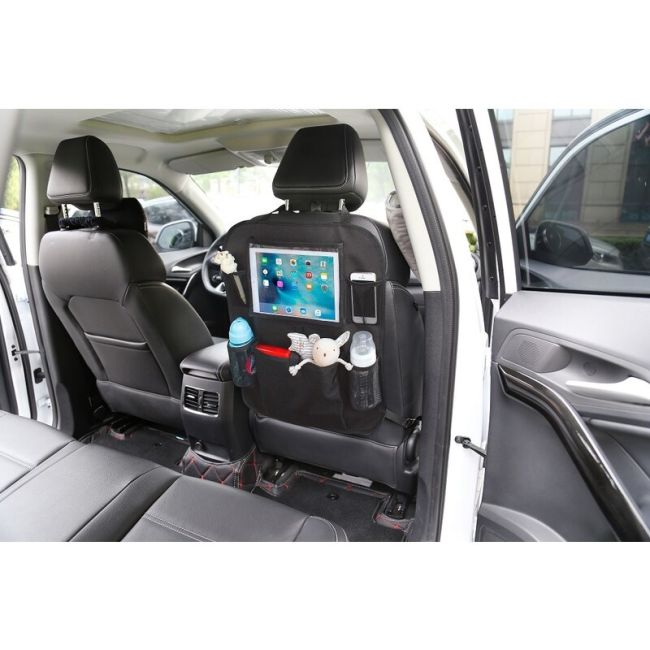 Organizator auto, Petite&Mars, Cu suport pentru tableta, Cu multiple buzunare, Black BYN849900