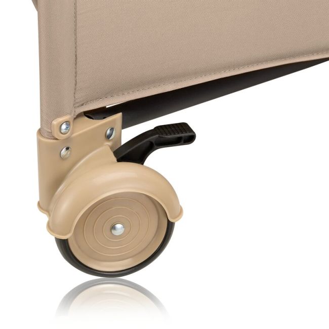 Patut pliant, Lionelo, Jasmin Easy Fold, Pana la 15 kg, Usor de pliat, Cu doua nivele, Cu saltea ergonomica T25, Cu intrare laterala cu fermoar, 2 roti cu frana, 120 x 60 cm, Conform cu EN 716, 0-36 luni, Bej BYNLO-JASMIN_EASY_FOLD_BEIGE_SAND