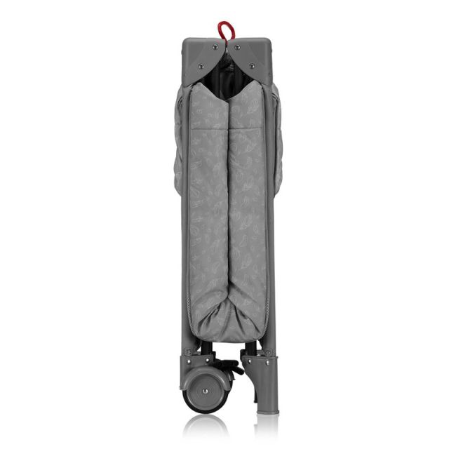 Patut pliant, Lionelo, Jasmin Easy Fold, Pana la 15 kg, Usor de pliat, Cu doua nivele, Cu saltea ergonomica T25, Cu intrare laterala cu fermoar, 2 roti cu frana, 120 x 60 cm, Conform cu EN 716, 0-36 luni, Gri BYNLO-JASMIN_EASY_FOLD_GREY_STONE