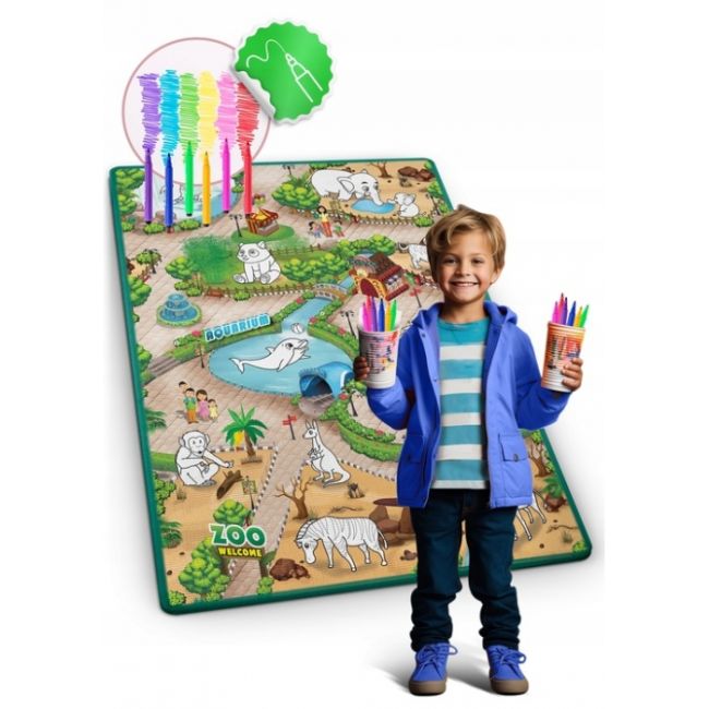 Salteluta de joaca 120 x 92 x 0.3 cm ricokids rk-343 - zoo edeedi734400