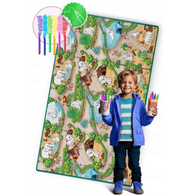 Salteluta de joaca xxl 200 x 120 x 0.3 cm ricokids rk-343 - zoo edeedi734300