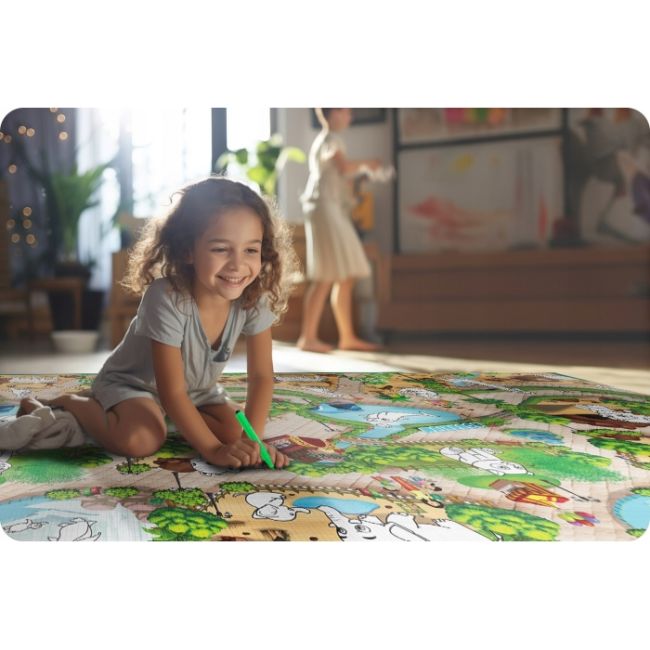 Salteluta de joaca xxl 200 x 120 x 0.3 cm ricokids rk-343 - zoo edeedi734300