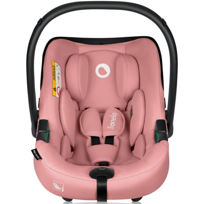 Scoica auto, Lionelo, i-Size Astrid, 0-13 Kg, 40-87 cm, Cu maner si capotina reglabile, Cu protectie laterala avansata, Salteluta confortabila, Testat ADAC, Conform cu standardul european de securitate R129, Roz BYNLO-ASTRID_I-SIZE_PINK_CORAL