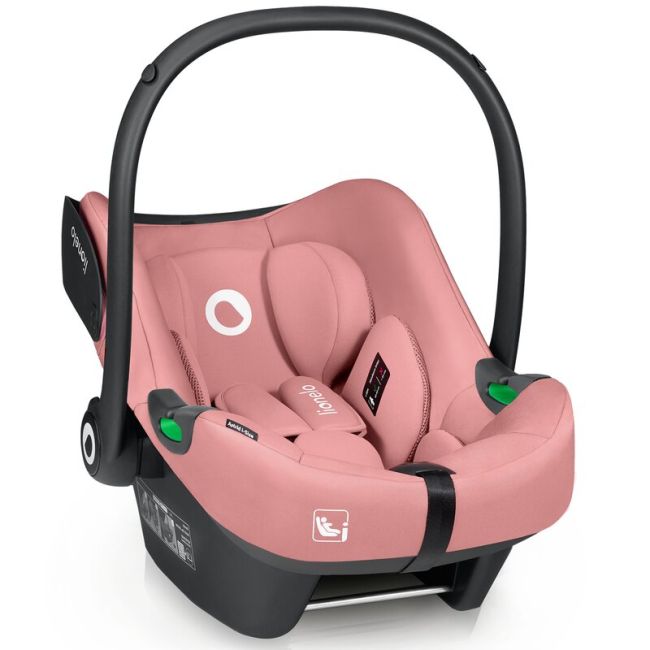 Scoica auto, Lionelo, i-Size Astrid, Include baza Isofix, 0-13 Kg, 40-87 cm, Cu maner si capotina reglabile, Cu protectie laterala avansata, Salteluta confortabila, Testat ADAC, Conform cu R129, Roz BYNLO-ASTRID_I-SIZE_PINK_CORAL+BASE_BLACK