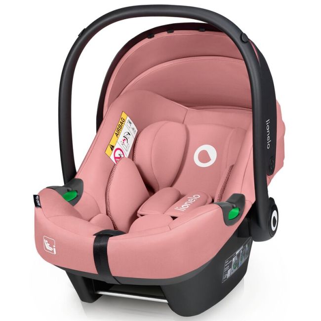Scoica auto, Lionelo, i-Size Astrid, Include baza Isofix, 0-13 Kg, 40-87 cm, Cu maner si capotina reglabile, Cu protectie laterala avansata, Salteluta confortabila, Testat ADAC, Conform cu R129, Roz BYNLO-ASTRID_I-SIZE_PINK_CORAL+BASE_BLACK