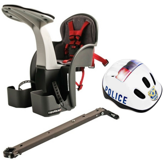 Set Scaun bicicleta copii, Pozitie montare Centru, 15 Kg si Casca Protectie XS 44-48 Police WeeRide WR01SKPL BBJWR01SKPL_Gri