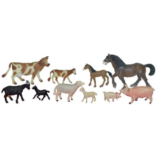 Animale domestice cu puii set de 10 figurine - miniland ml27430