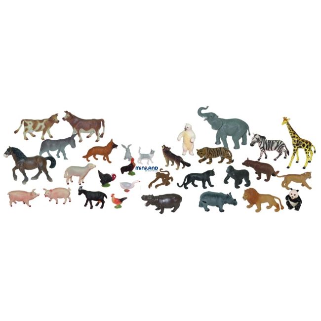Animale domestice si salbatice miniland 30 figurine ml25140