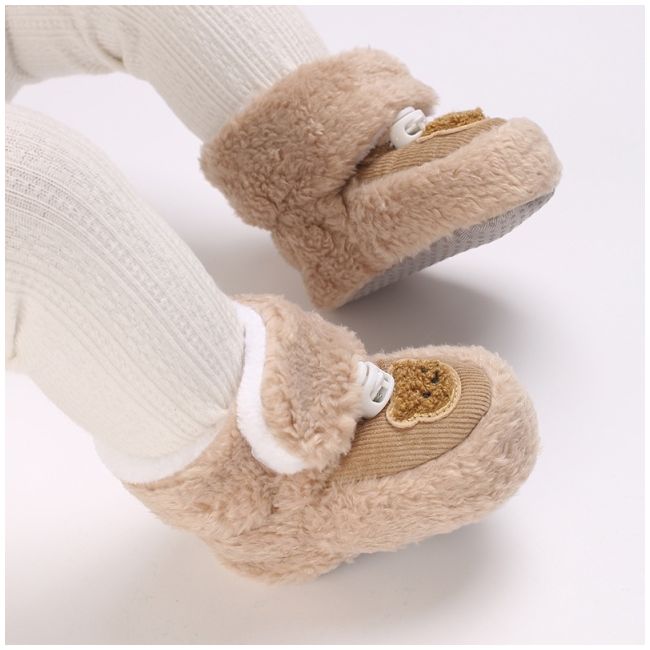 Cizmulite crem imblanite pentru bebelusi - ursulet chf27-3-ci5