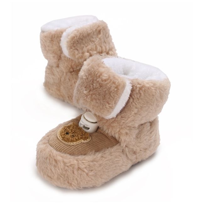 Cizmulite crem imblanite pentru bebelusi - ursulet chf27-3-ci5