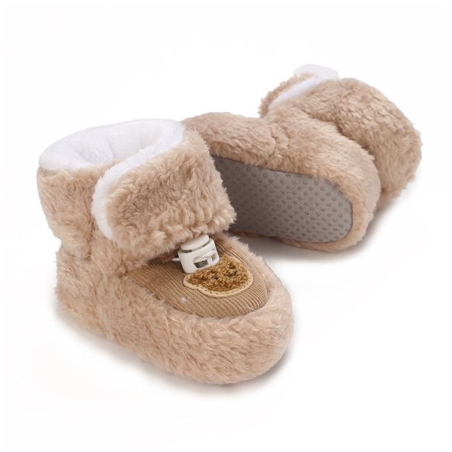 Cizmulite crem imblanite pentru bebelusi - ursulet chf27-3-ci5