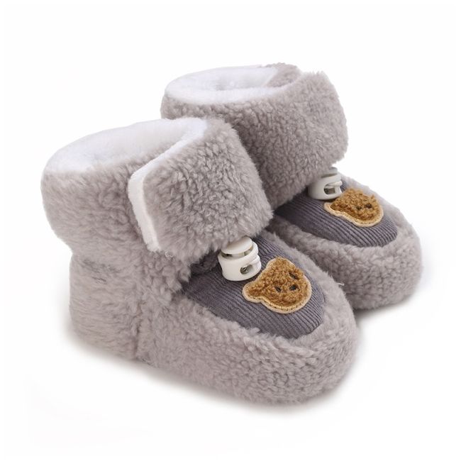 Cizmulite gri imblanite pentru bebelusi - ursulet chf27-1-ci5