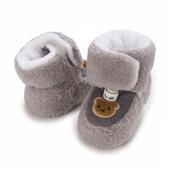 Cizmulite gri imblanite pentru bebelusi - ursulet chf27-1-ci5