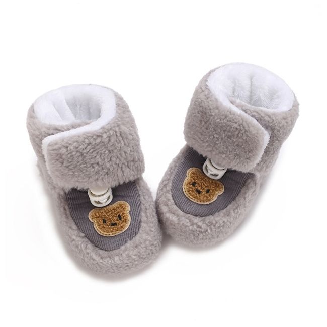 Cizmulite gri imblanite pentru bebelusi - ursulet chf27-1-ci5
