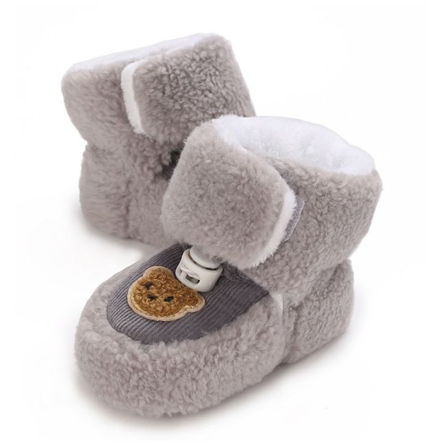 Cizmulite gri imblanite pentru bebelusi - ursulet chf27-1-ci5