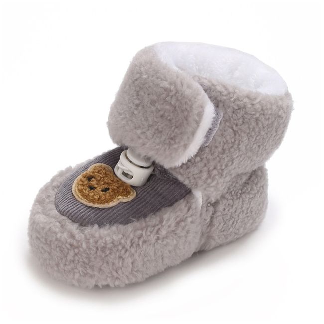 Cizmulite gri imblanite pentru bebelusi - ursulet chf27-1-ci5