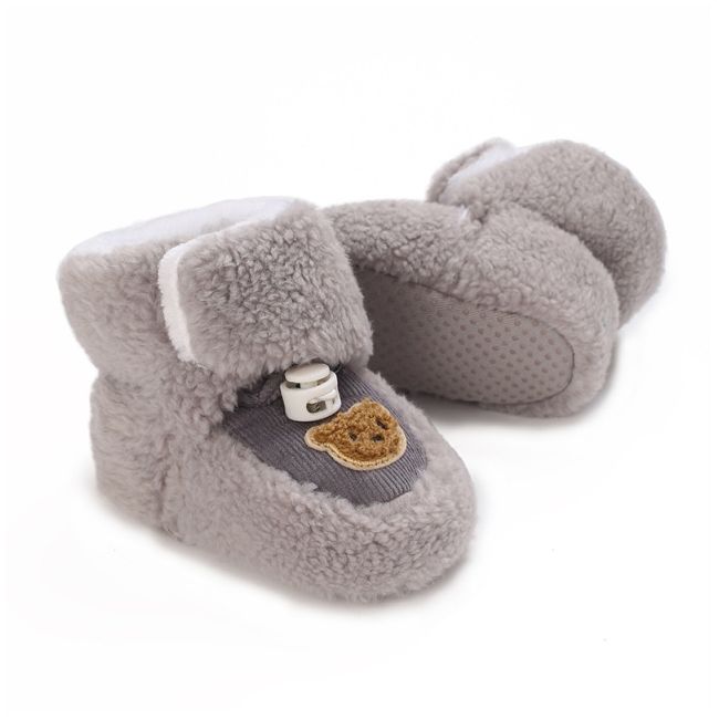 Cizmulite gri imblanite pentru bebelusi - ursulet chf27-1-ci5