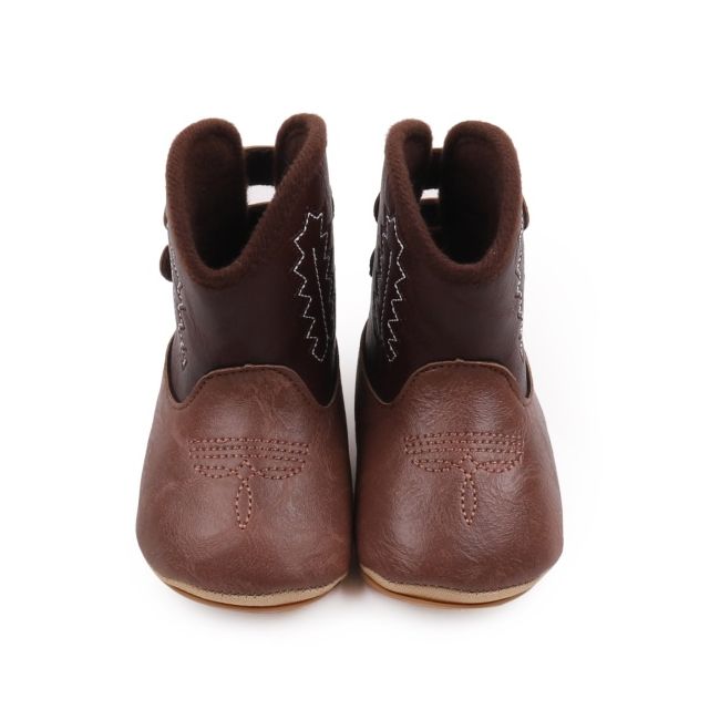 Cizmulite pentru bebelusi, maro, stil cowboy, cu talpa flexibila chbjz3166-ci6