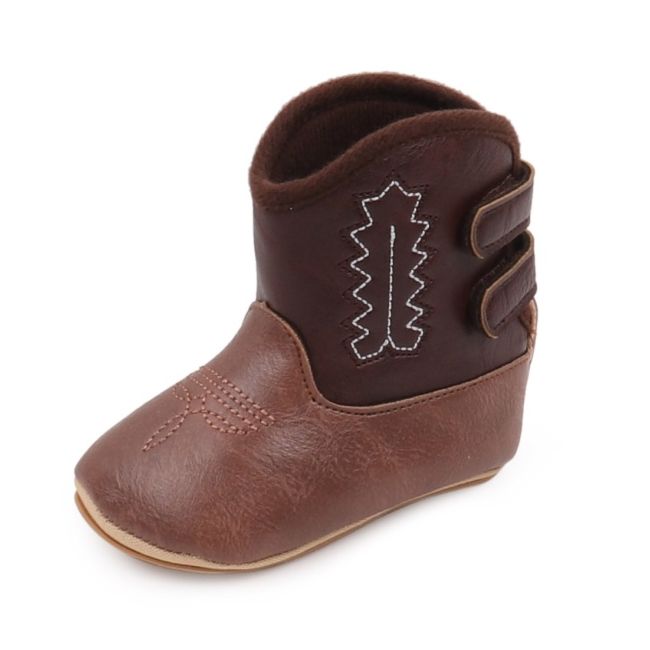 Cizmulite pentru bebelusi, maro, stil cowboy, cu talpa flexibila chbjz3166-ci6