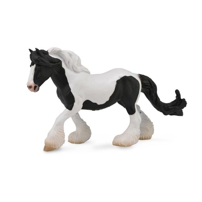 Figurina cal gypsy mare - alb si negru xl collecta col88779xl