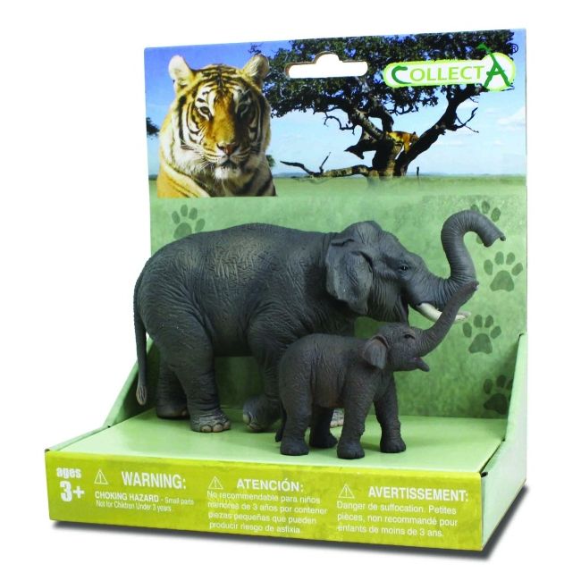 Set 2 figurine elefant asiatic cu pui collecta col89213spp