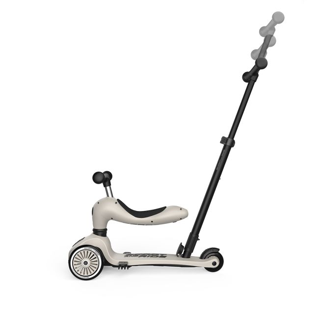 Trotineta Copii Cu Sezut Si Maner, Transformabila 3in1, Highwaykick 1 Push And Go Ash, 1-5 Ani, Pana La 50 Kg, Scoot  Ride Pjb67
