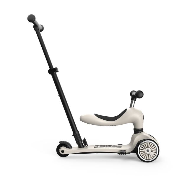 Trotineta Copii Cu Sezut Si Maner, Transformabila 3in1, Highwaykick 1 Push And Go Ash, 1-5 Ani, Pana La 50 Kg, Scoot  Ride Pjb67