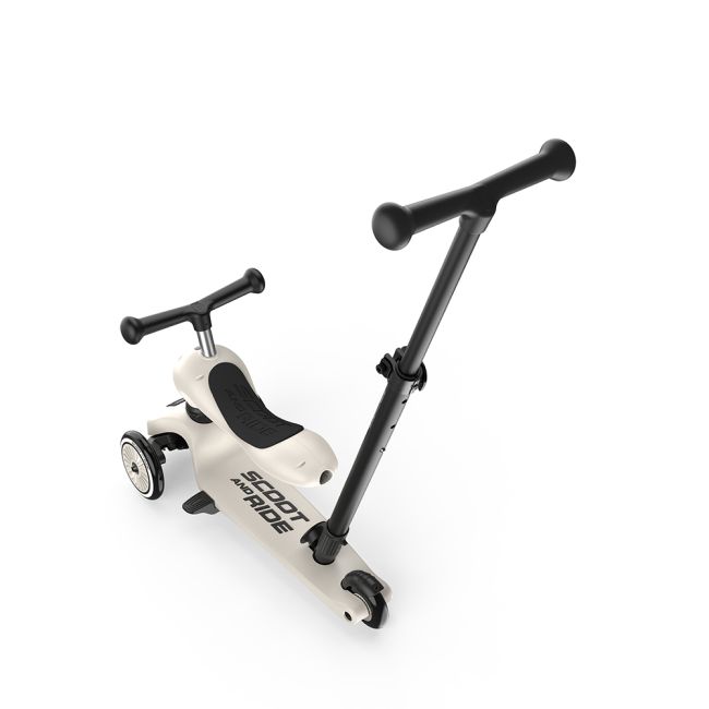 Trotineta Copii Cu Sezut Si Maner, Transformabila 3in1, Highwaykick 1 Push And Go Ash, 1-5 Ani, Pana La 50 Kg, Scoot  Ride Pjb67
