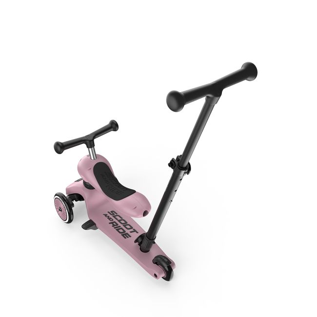 Trotineta Copii Cu Sezut Si Maner, Transformabila 3in1, Highwaykick 1 Push And Go Wildberry, 1-5 Ani, Pana La 50 Kg, Scoot  Ride Pjb69