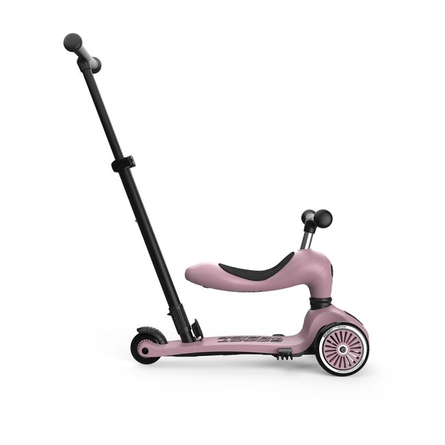 Trotineta Copii Cu Sezut Si Maner, Transformabila 3in1, Highwaykick 1 Push And Go Wildberry, 1-5 Ani, Pana La 50 Kg, Scoot  Ride Pjb69