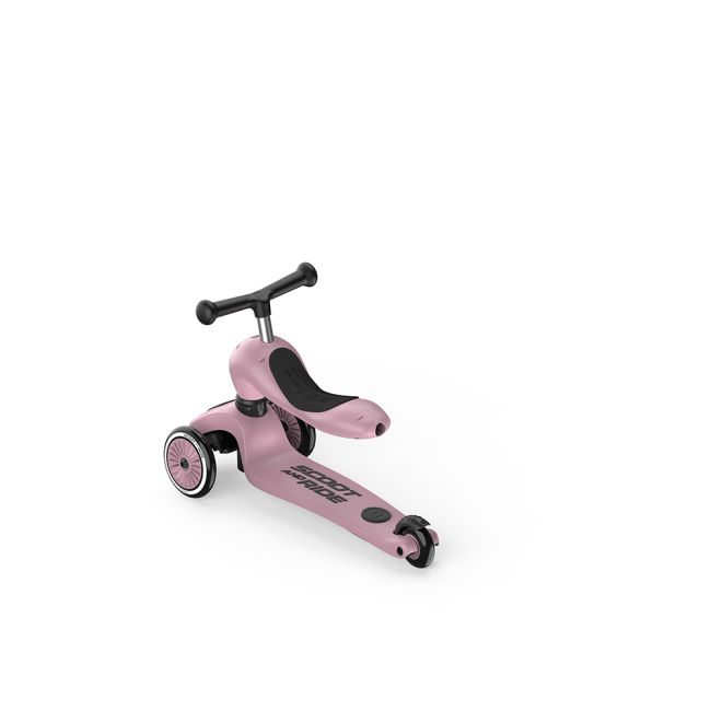 Trotineta Copii Cu Sezut Si Maner, Transformabila 3in1, Highwaykick 1 Push And Go Wildberry, 1-5 Ani, Pana La 50 Kg, Scoot  Ride Pjb69