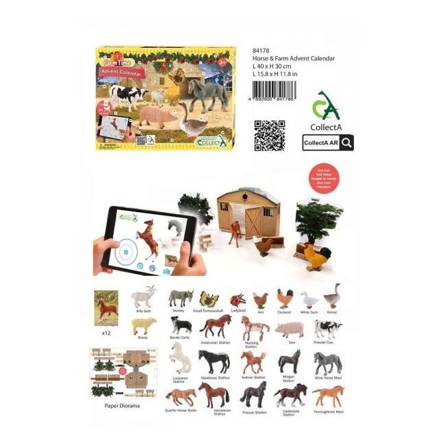 Calendar de craciun collecta cu figurine pictate manual viata la ferma 84178 col84178cb