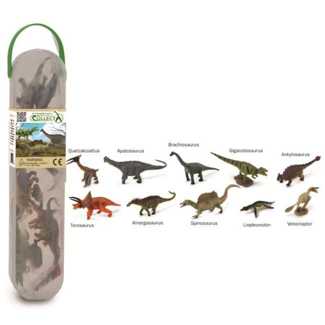 Cutie cu 10 minifigurine dinozauri set 2 cola1102c